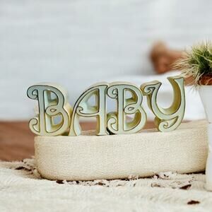 LENOX Baby Word Sculpture-Expressions-Shower Gift Nursery Decor-Gender Neutral